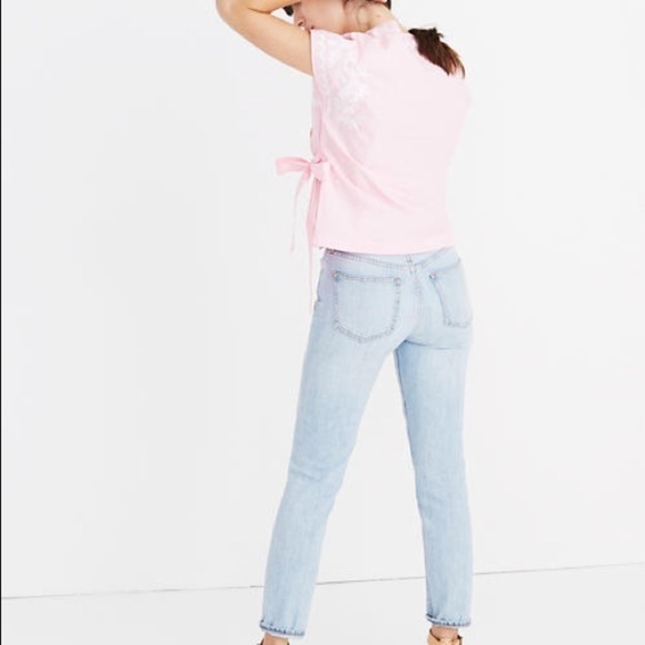 Madewell Embroidery Side-Tie Wrap Top - Picture 3 of 11